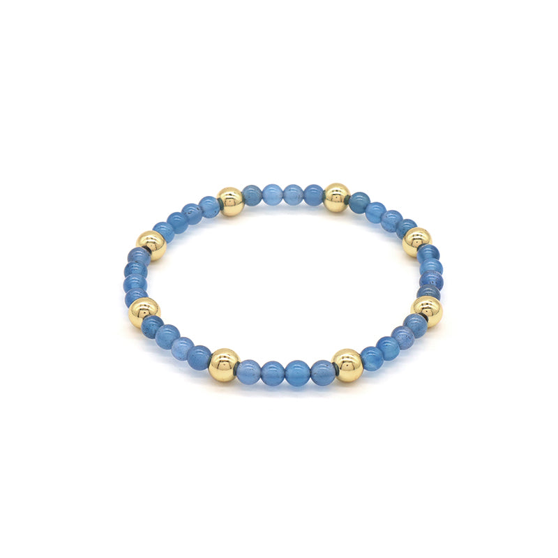Custom Wholesale Trendy Manufacture Gemstone 4mm Natural Stone Beads Elastic Handmade Bracelet For Women Men