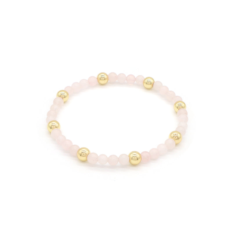Custom Wholesale Trendy Manufacture Gemstone 4mm Natural Stone Beads Elastic Handmade Bracelet For Women Men