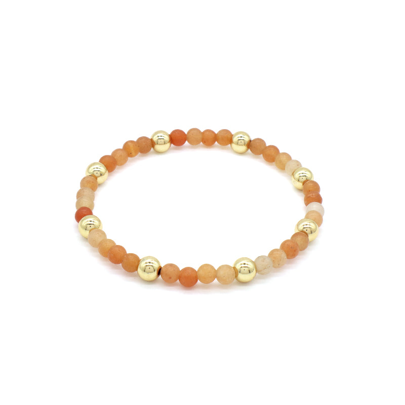 Custom Wholesale Trendy Manufacture Gemstone 4mm Natural Stone Beads Elastic Handmade Bracelet For Women Men