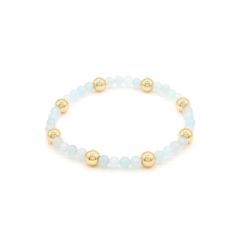 Custom Wholesale Trendy Manufacture Gemstone 4mm Natural Stone Beads Elastic Handmade Bracelet For Women Men