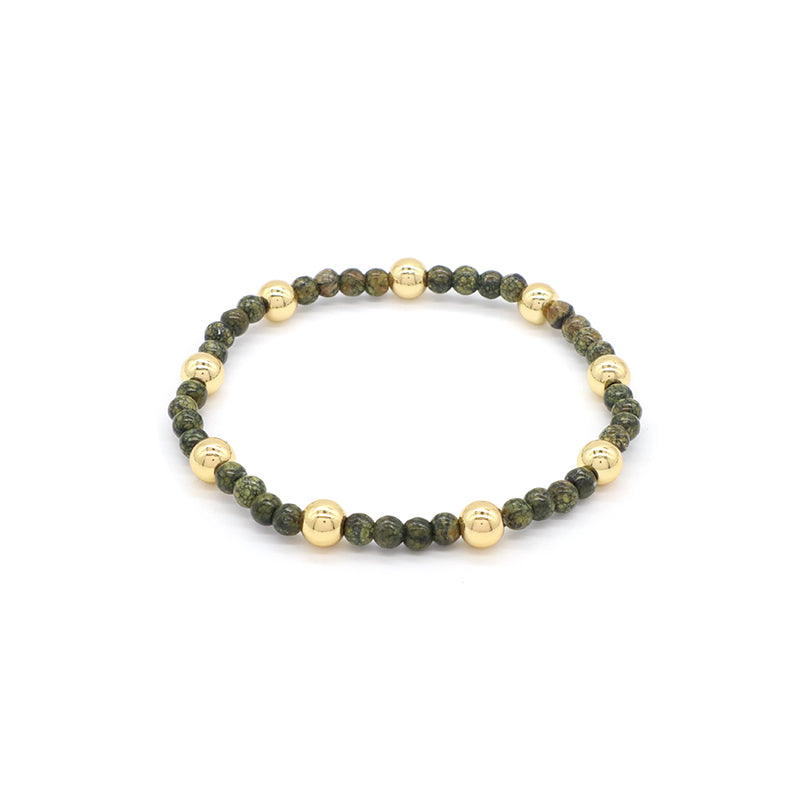 Custom Wholesale Trendy Manufacture Gemstone 4mm Natural Stone Beads Elastic Handmade Bracelet For Women Men