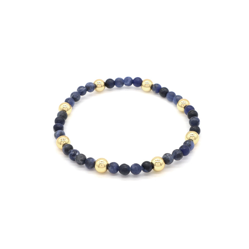Custom Wholesale Trendy Manufacture Gemstone 4mm Natural Stone Beads Elastic Handmade Bracelet For Women Men