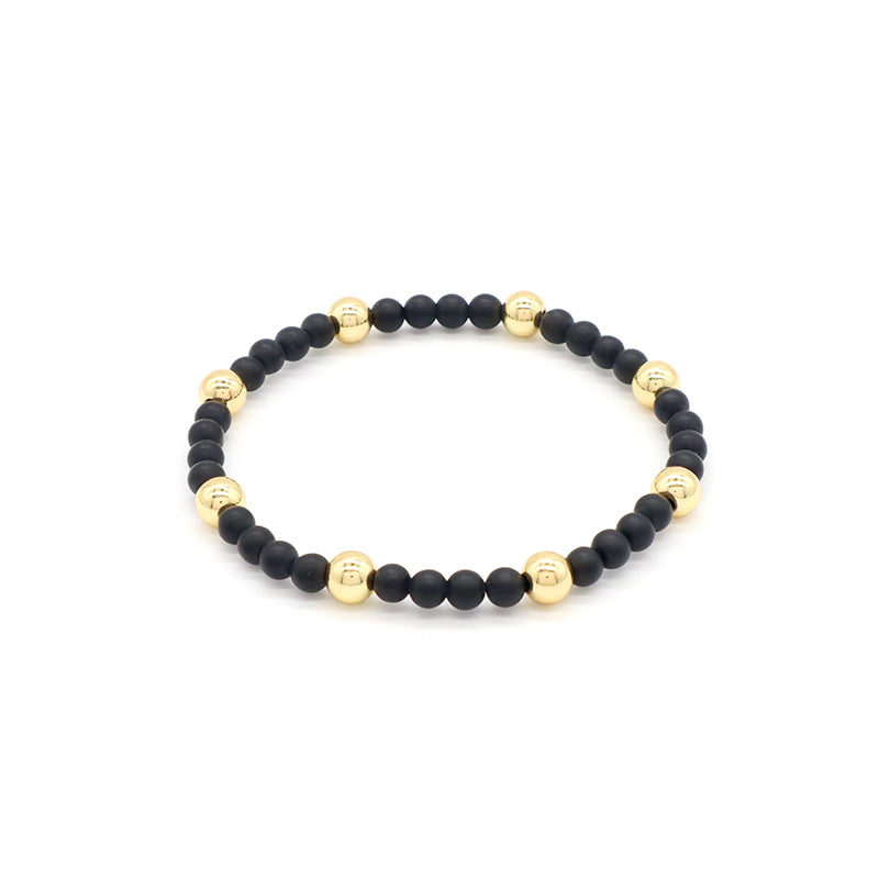 Custom Wholesale Trendy Manufacture Gemstone 4mm Natural Stone Beads Elastic Handmade Bracelet For Women Men