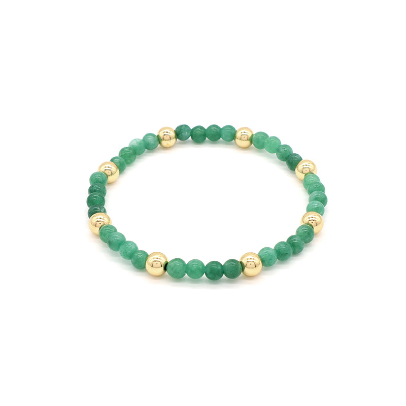 Custom Wholesale Trendy Manufacture Gemstone 4mm Natural Stone Beads Elastic Handmade Bracelet For Women Men