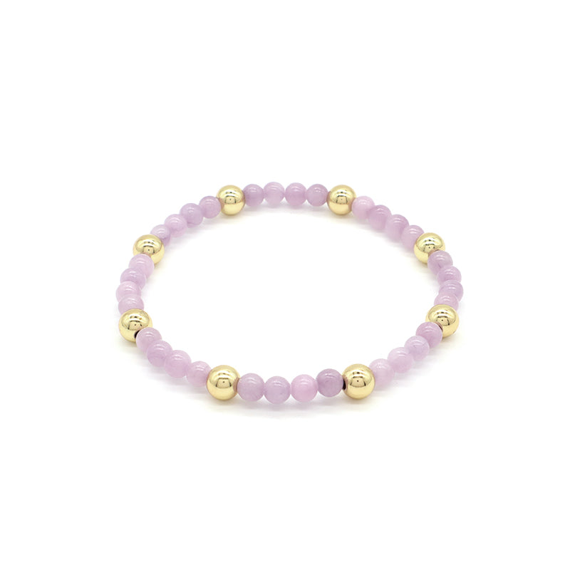 Custom Wholesale Trendy Manufacture Gemstone 4mm Natural Stone Beads Elastic Handmade Bracelet For Women Men
