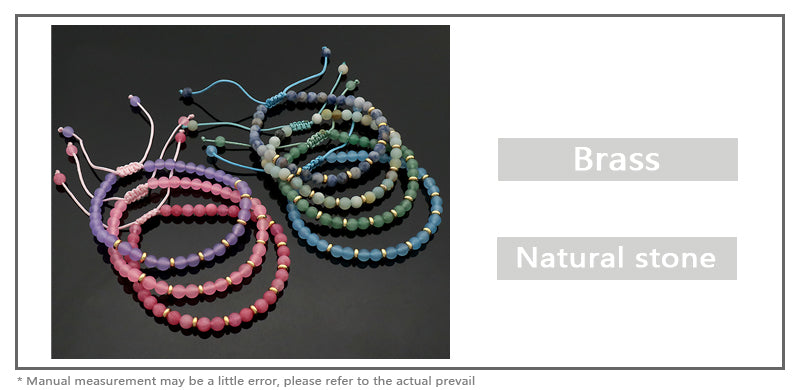 Wholesale Custom OEM Adjustable Handmade Gemstone 4mm Natural Stone Beads Elastic Bracelet For Women Men