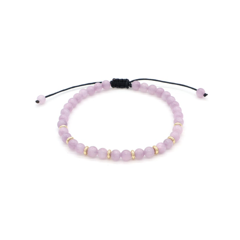 Wholesale Custom OEM Adjustable Handmade Gemstone 4mm Natural Stone Beads Elastic Bracelet For Women Men
