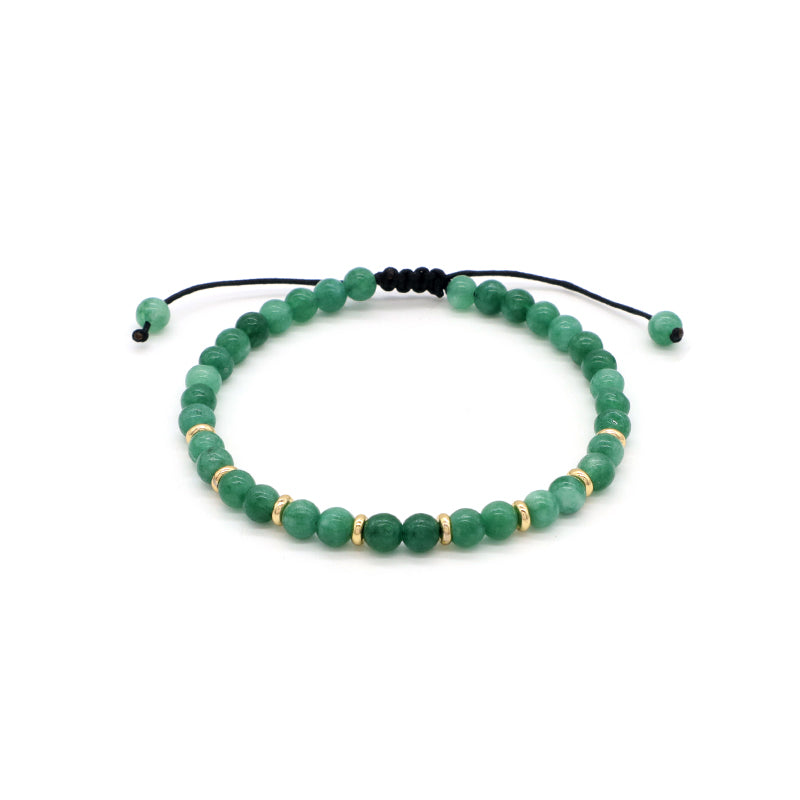 Wholesale Custom OEM Adjustable Handmade Gemstone 4mm Natural Stone Beads Elastic Bracelet For Women Men