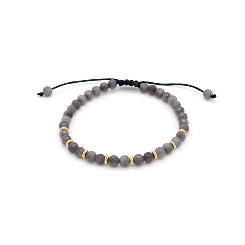 Wholesale Custom OEM Adjustable Handmade Gemstone 4mm Natural Stone Beads Elastic Bracelet For Women Men