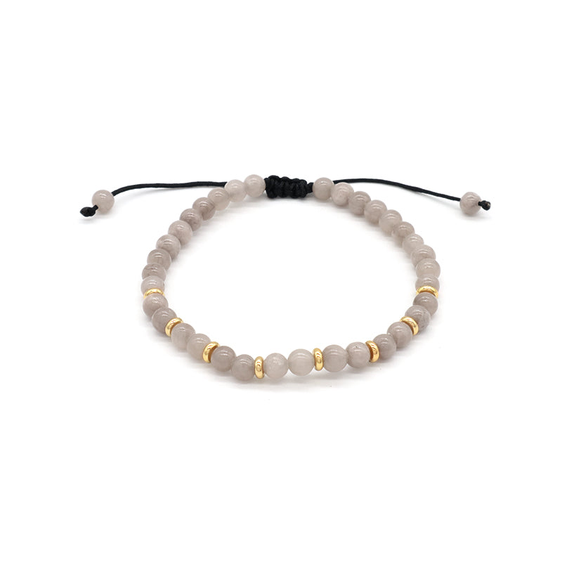 Wholesale Custom OEM Adjustable Handmade Gemstone 4mm Natural Stone Beads Elastic Bracelet For Women Men