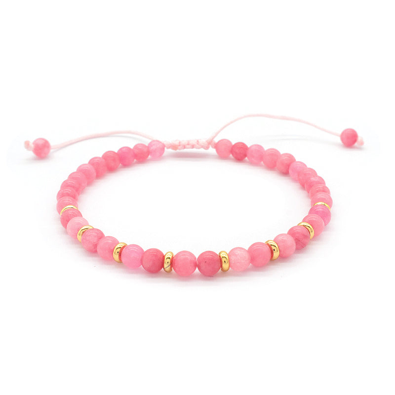 Wholesale Custom OEM Adjustable Handmade Gemstone 4mm Natural Stone Beads Elastic Bracelet For Women Men