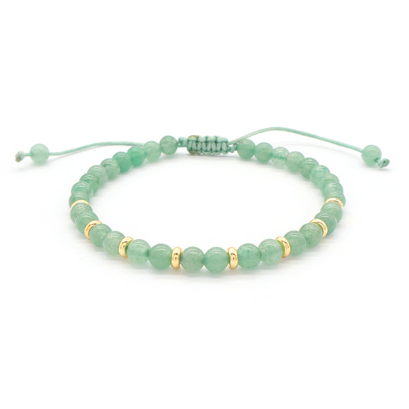 Wholesale Custom OEM Adjustable Handmade Gemstone 4mm Natural Stone Beads Elastic Bracelet For Women Men