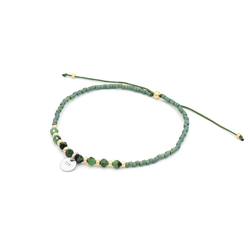 Newest Wholesale Custom Handmade Adjustable 925 Sterling Silver Pendant MIYUKI Natural Stone Bracelet For Gift Women