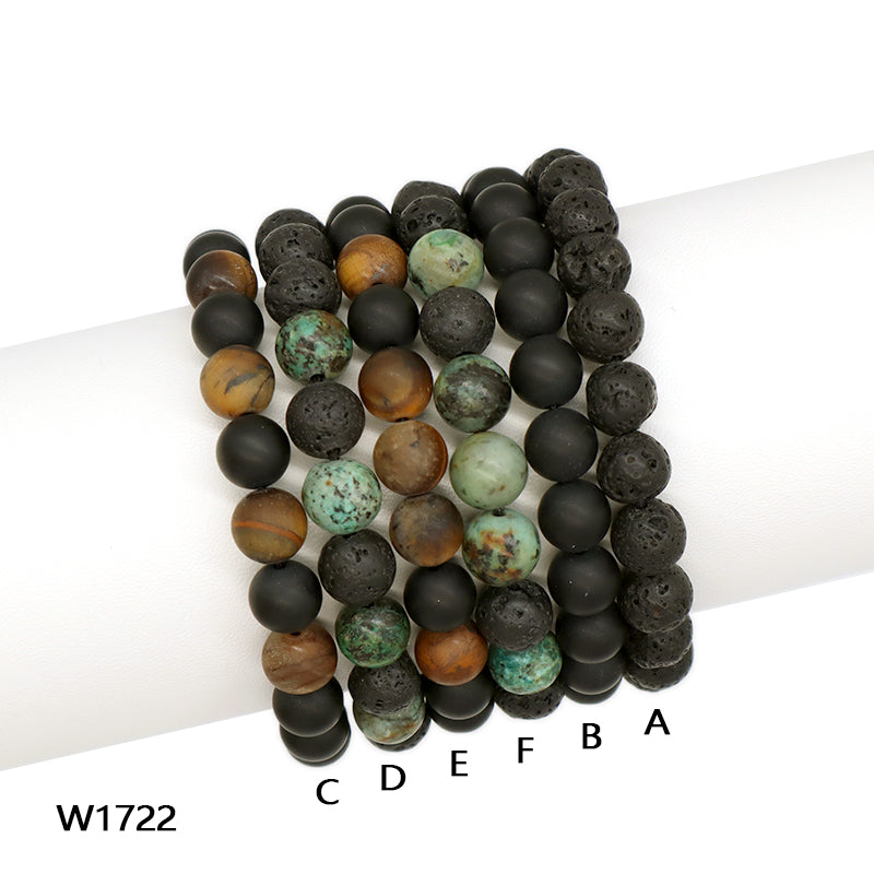 Custom Classic Trendy Jewelry Handmade Men Natural Stone 9mm Natural Stone Lava Beads Friendship Macrame Bracelet