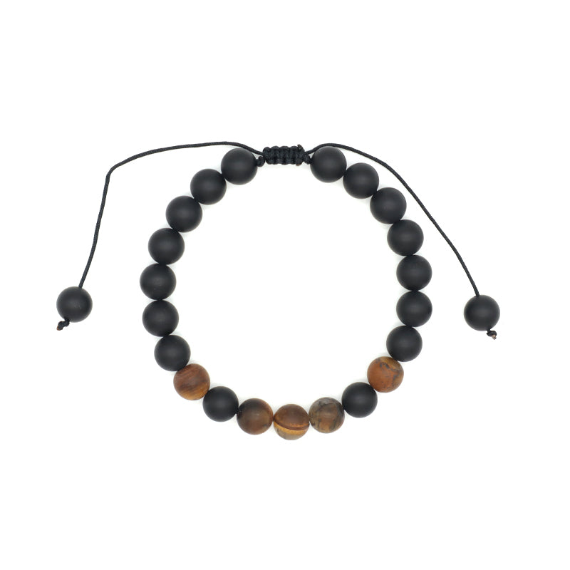 Custom Classic Trendy Jewelry Handmade Men Natural Stone 9mm Natural Stone Lava Beads Friendship Macrame Bracelet