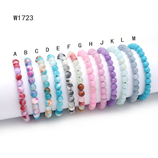 OEM Handmade Wholesale Custom Adjustable Gemstone 6mm Jade Natural Stone Beads Bracelet For Women Men