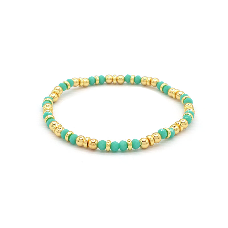 Wholesale OEM Factory Fashion Custom Handmade  Glass Crystal Beads Bracelet With Brass Beads