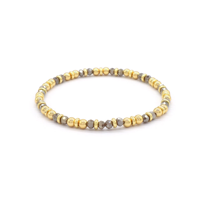 Wholesale OEM Factory Fashion Custom Handmade  Glass Crystal Beads Bracelet With Brass Beads