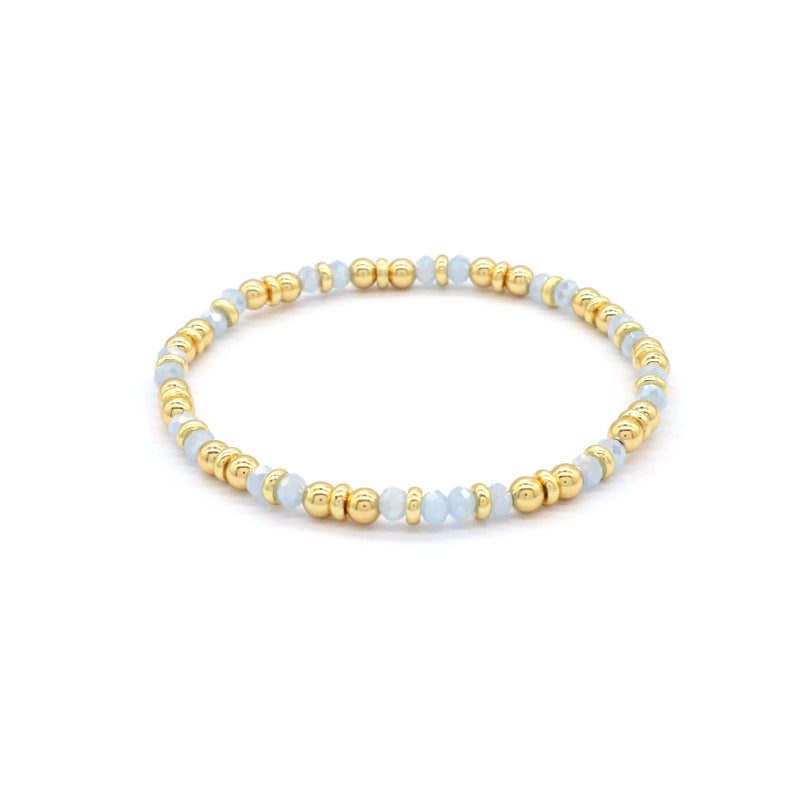 Wholesale OEM Factory Fashion Custom Handmade  Glass Crystal Beads Bracelet With Brass Beads
