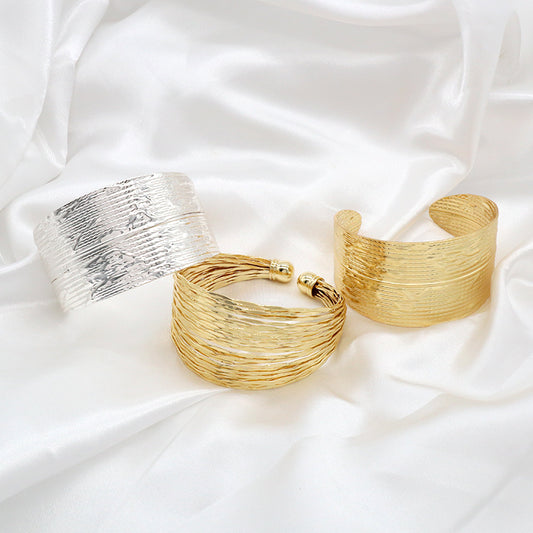 Wholesale Factory Custom Trendy Women Gift Adjustable Factory Manufacture Gold Plated CZ Cuff Bangle Bracelet