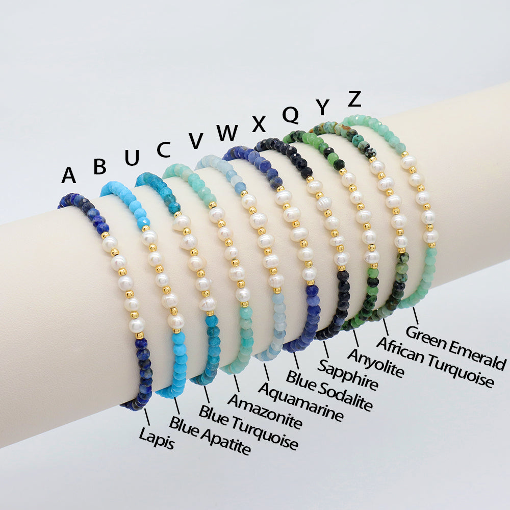 Wholesale Custom Factory Fashion Jewelry Adjustable Handmade Natural Stone Beads Bracelet Fresh Water Pearl Bracelet