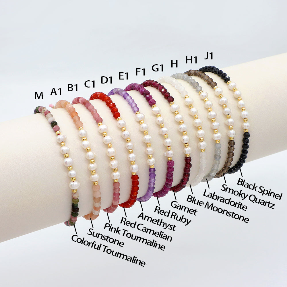 Wholesale Custom Factory Fashion Jewelry Adjustable Handmade Natural Stone Beads Bracelet Fresh Water Pearl Bracelet