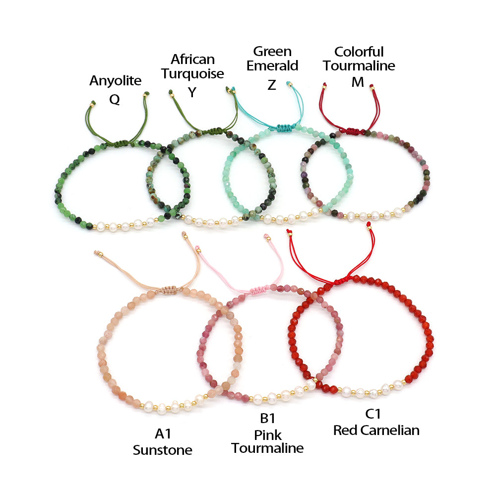 Wholesale Custom Factory Fashion Jewelry Adjustable Handmade Natural Stone Beads Bracelet Fresh Water Pearl Bracelet