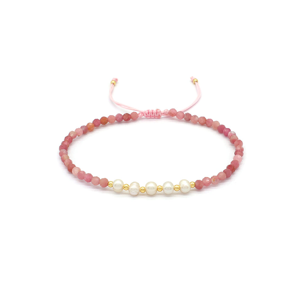 Wholesale Custom Factory Fashion Jewelry Adjustable Handmade Natural Stone Beads Bracelet Fresh Water Pearl Bracelet