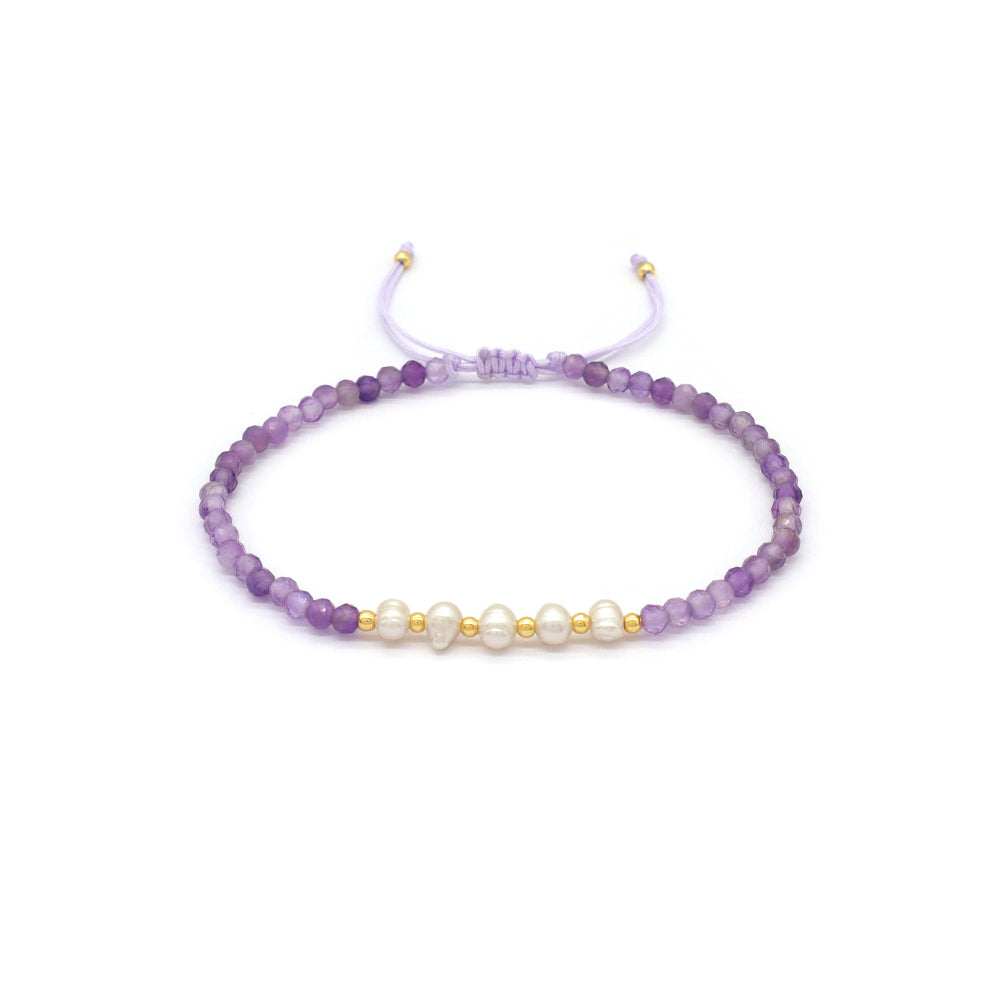 Wholesale Custom Factory Fashion Jewelry Adjustable Handmade Natural Stone Beads Bracelet Fresh Water Pearl Bracelet