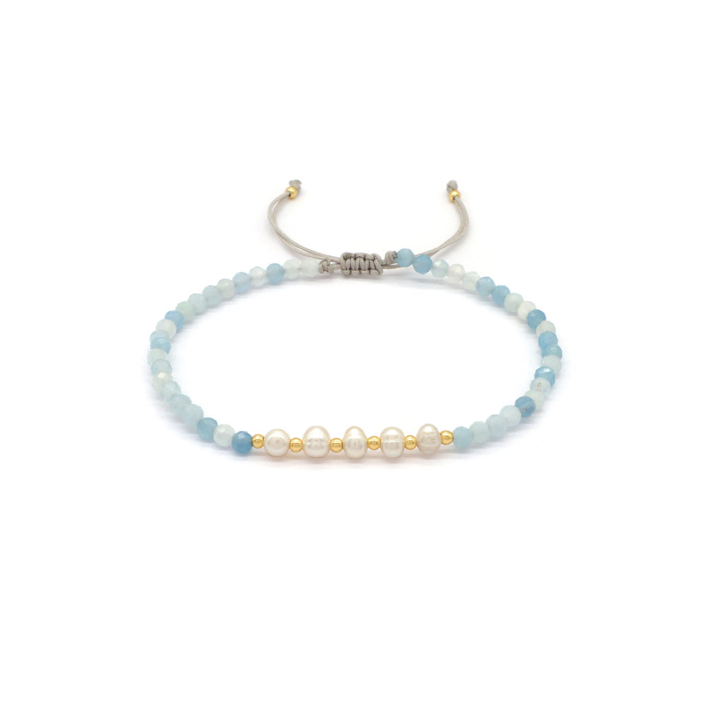 Wholesale Custom Factory Fashion Jewelry Adjustable Handmade Natural Stone Beads Bracelet Fresh Water Pearl Bracelet