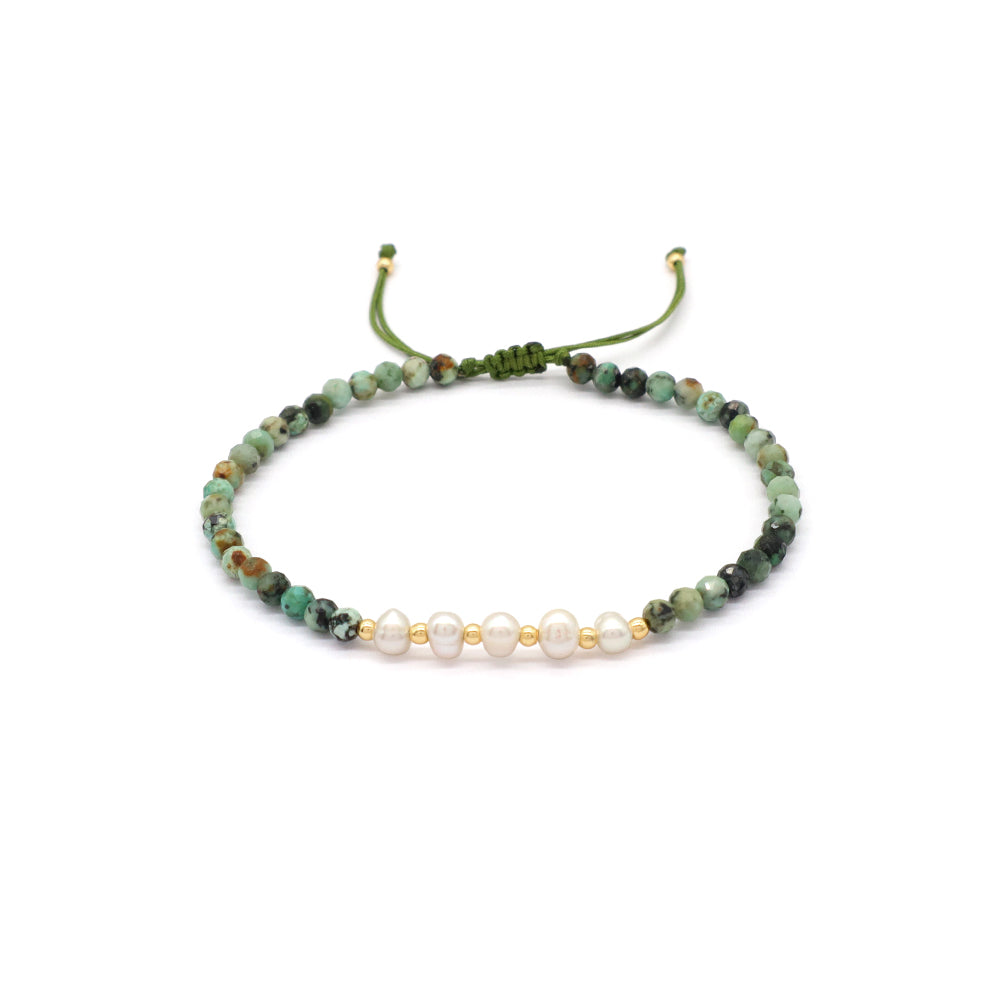 Wholesale Custom Factory Fashion Jewelry Adjustable Handmade Natural Stone Beads Bracelet Fresh Water Pearl Bracelet