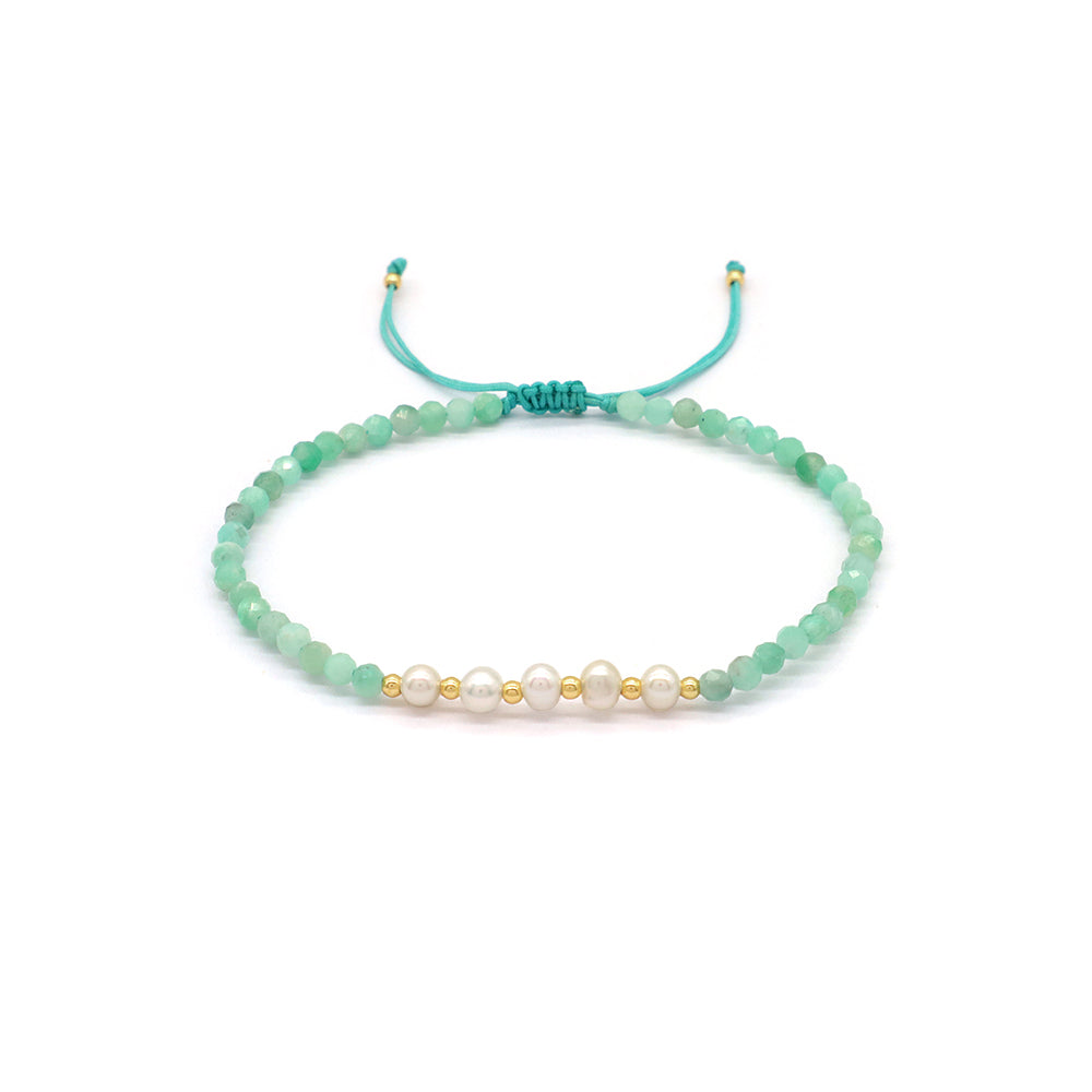 Wholesale Custom Factory Fashion Jewelry Adjustable Handmade Natural Stone Beads Bracelet Fresh Water Pearl Bracelet