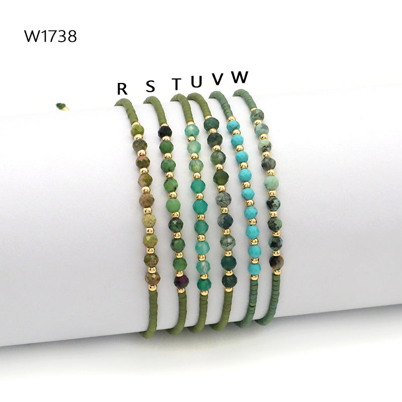 Custom Fashion Handmade Wholesale Women Adjustable OEM Macrame MIYUKI Natural Stone Bracelet