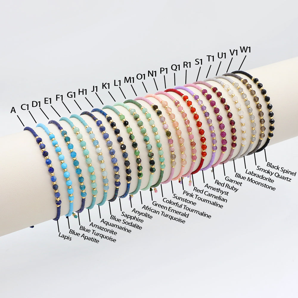 Custom Fashion Handmade Wholesale Women Adjustable OEM Macrame MIYUKI Natural Stone Bracelet