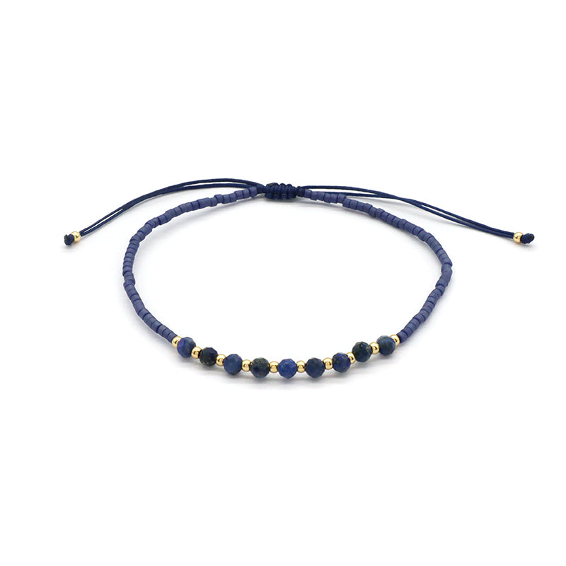 Custom Fashion Handmade Wholesale Women Adjustable OEM Macrame MIYUKI Natural Stone Bracelet
