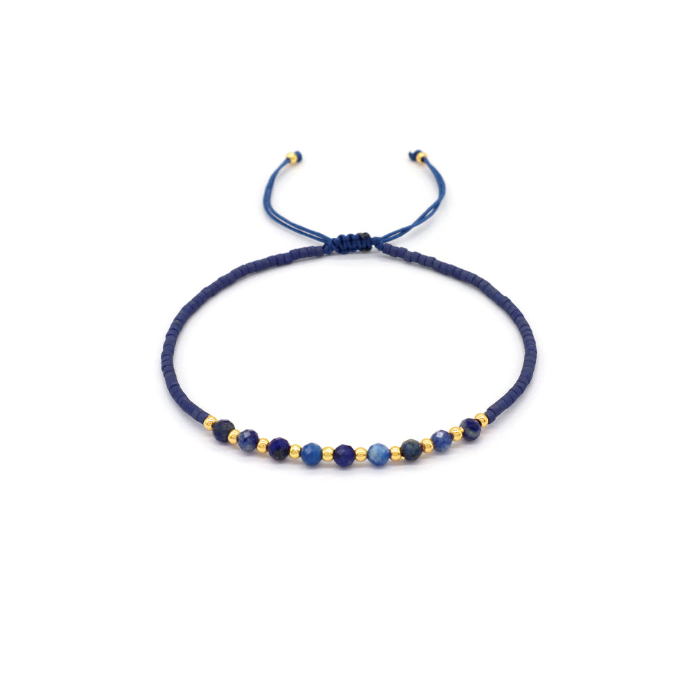 Custom Fashion Handmade Wholesale Women Adjustable OEM Macrame MIYUKI Natural Stone Bracelet