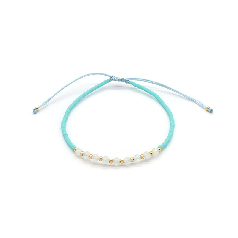 Custom Fashion Handmade Wholesale Women Adjustable OEM Macrame MIYUKI Natural Stone Bracelet