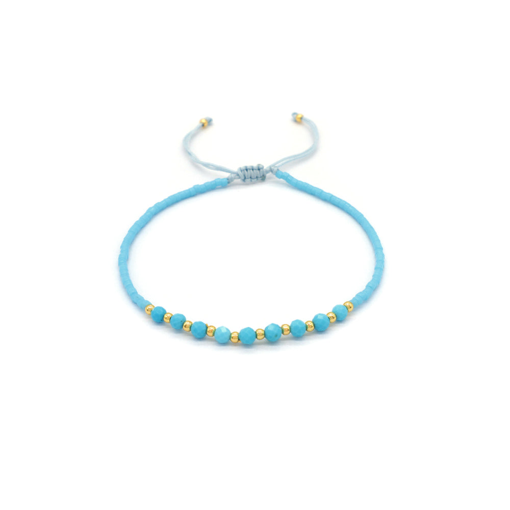 Custom Fashion Handmade Wholesale Women Adjustable OEM Macrame MIYUKI Natural Stone Bracelet