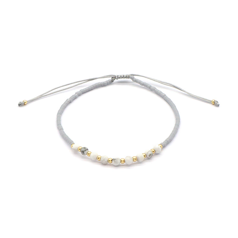 Custom Fashion Handmade Wholesale Women Adjustable OEM Macrame MIYUKI Natural Stone Bracelet