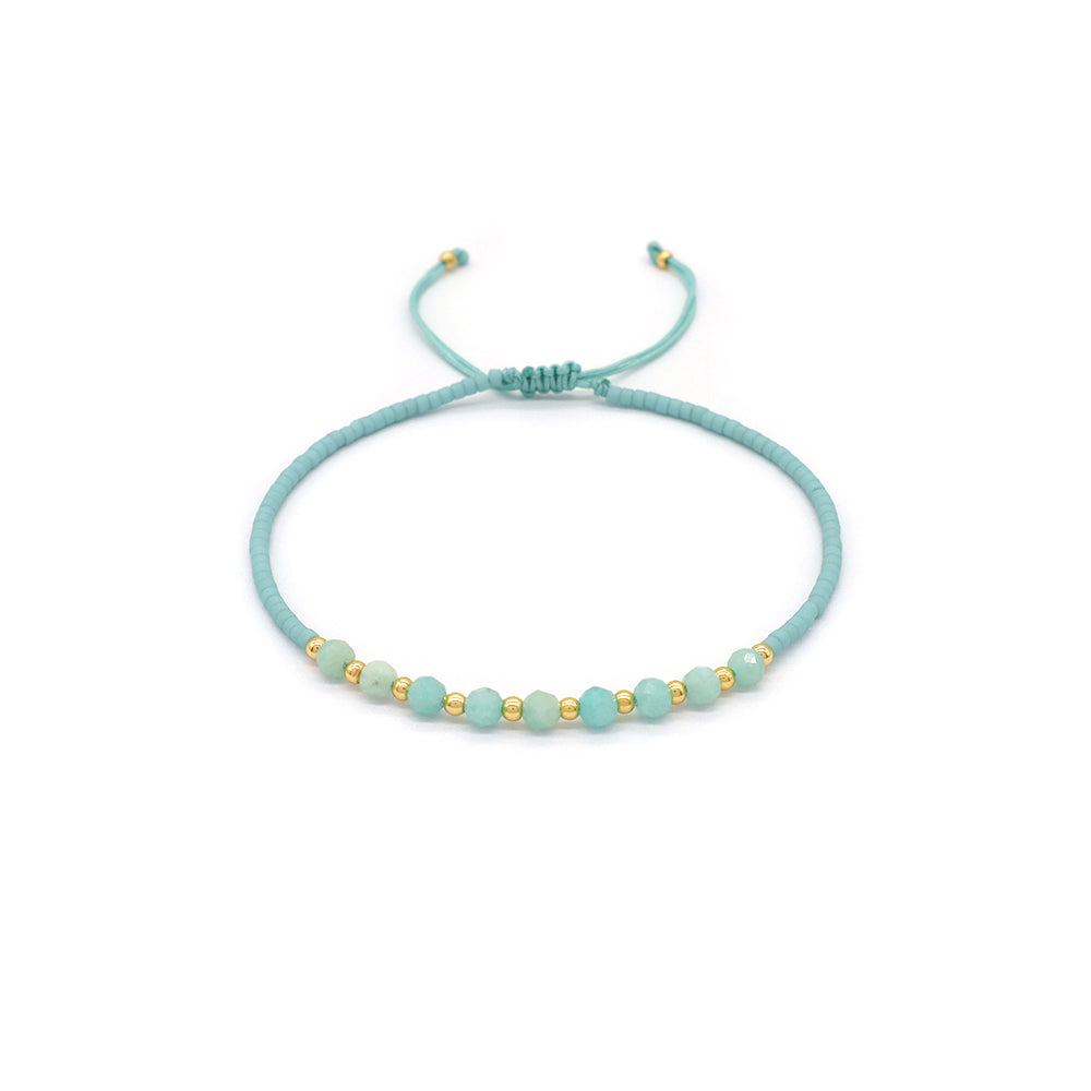 Custom Fashion Handmade Wholesale Women Adjustable OEM Macrame MIYUKI Natural Stone Bracelet