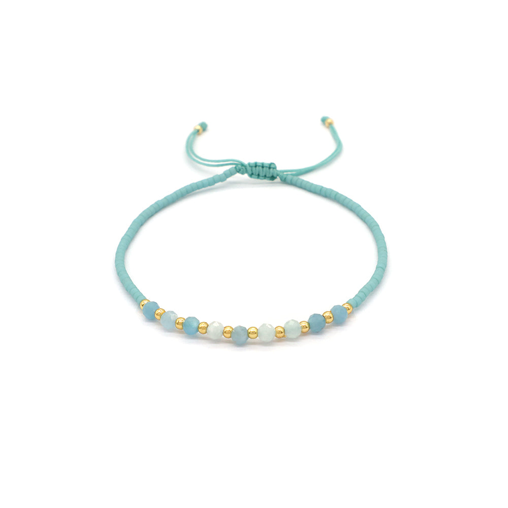 Custom Fashion Handmade Wholesale Women Adjustable OEM Macrame MIYUKI Natural Stone Bracelet