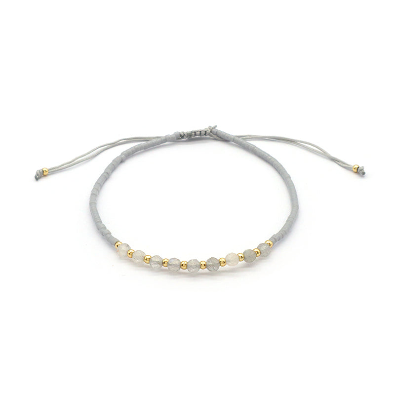 Custom Fashion Handmade Wholesale Women Adjustable OEM Macrame MIYUKI Natural Stone Bracelet