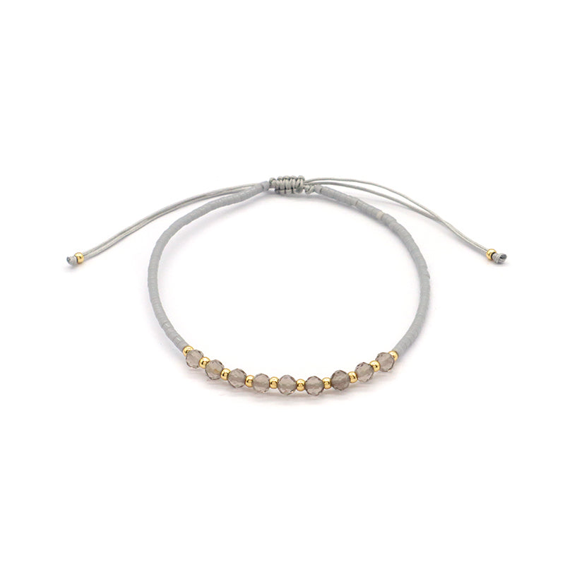 Custom Fashion Handmade Wholesale Women Adjustable OEM Macrame MIYUKI Natural Stone Bracelet