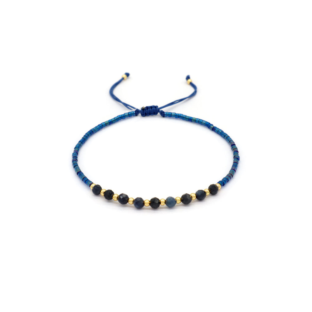 Custom Fashion Handmade Wholesale Women Adjustable OEM Macrame MIYUKI Natural Stone Bracelet