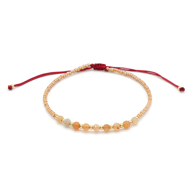 Custom Fashion Handmade Wholesale Women Adjustable OEM Macrame MIYUKI Natural Stone Bracelet