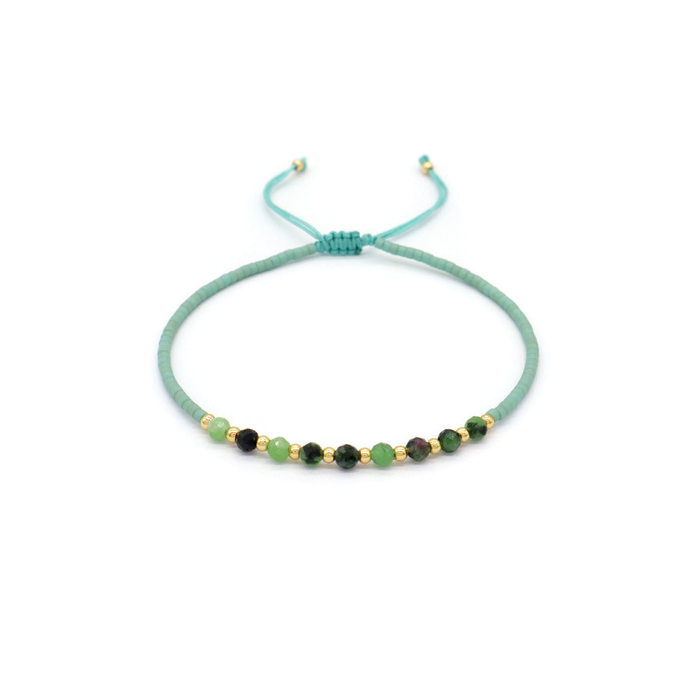 Custom Fashion Handmade Wholesale Women Adjustable OEM Macrame MIYUKI Natural Stone Bracelet