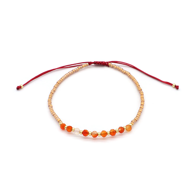 Custom Fashion Handmade Wholesale Women Adjustable OEM Macrame MIYUKI Natural Stone Bracelet