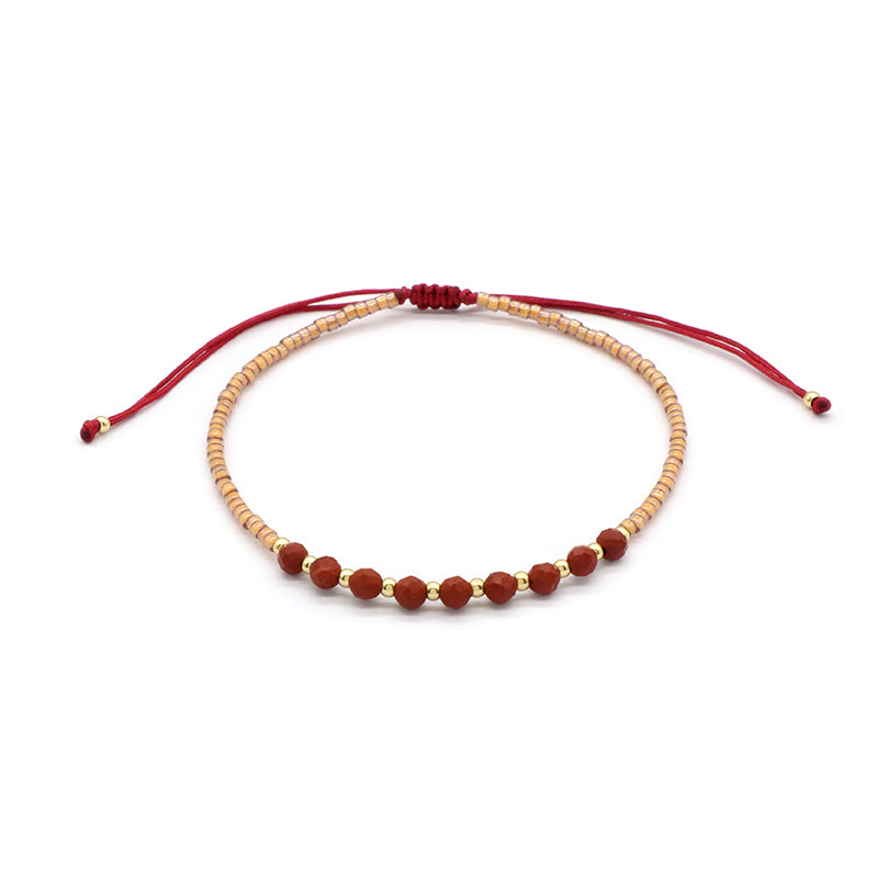 Custom Fashion Handmade Wholesale Women Adjustable OEM Macrame MIYUKI Natural Stone Bracelet