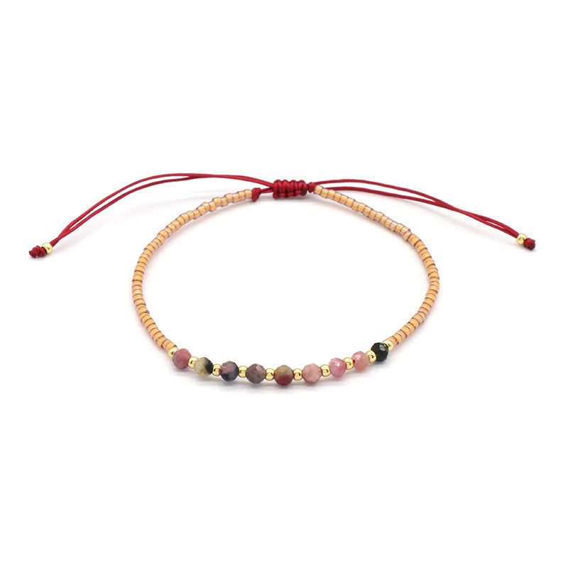 Custom Fashion Handmade Wholesale Women Adjustable OEM Macrame MIYUKI Natural Stone Bracelet