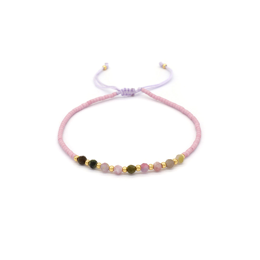 Custom Fashion Handmade Wholesale Women Adjustable OEM Macrame MIYUKI Natural Stone Bracelet